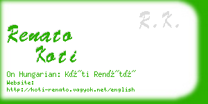 renato koti business card